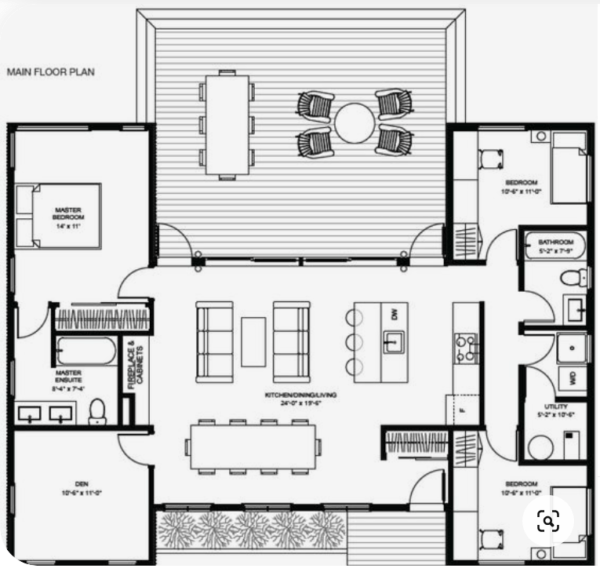 Layout for a 3 Bedrooms Container Bungalow by TC Construction