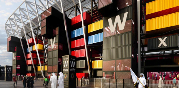 Performance of Football Stadium Qatar made of containers