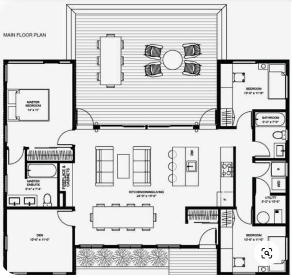 Layout for a 3 or 4 Bedrooms Container bungalow by TC Construction